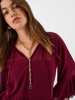 Accessorize London - Gold Long Lariat Pendant Necklace