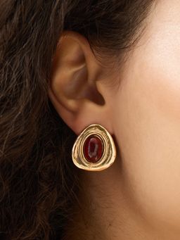 Accessorize London - Brown Statement Resin Stone Stud Earrings