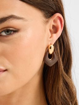 Accessorize London - Brown Resin Doorknocker Earrings