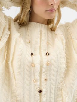 Accessorize London - Brown Resin Stone Station Necklace