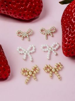 Accessorize London - Multi-Color Bow Stud Earrings (Pack of 3)