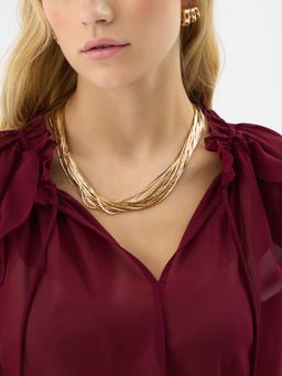 Accessorize London - Gold Slinky Layered Collar Necklace