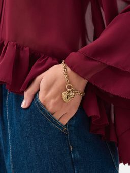 Accessorize London - Gold Lock & Key Charm Bracelet