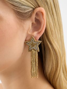 Accessorize London - White Beaded Shooting Star Drop Earrings
