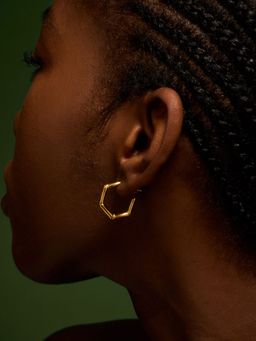 Accessorize London - Gold-Plated Bamboo Hoop Earrings