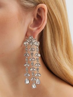 Accessorize London - White Statement Dia Petal Casca Earrings