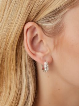 Accessorize London - White Sparkle Huggie Hoops