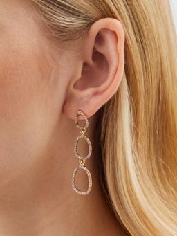 Accessorize London - Gold Cut Out Triple Drop Earrings