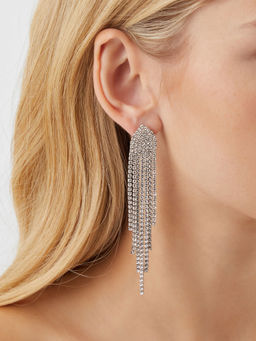 Accessorize London - White Classic Sparkle Cascade Earrings