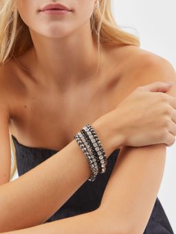 Accessorize London - White Cupchain Stretch Bracelets (Pack of 5)