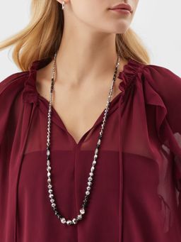 Accessorize London - Black Beaded Rope Necklace