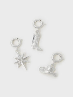 Accessorize London - White Cowboy Jewellery Charms (Pack of 3)
