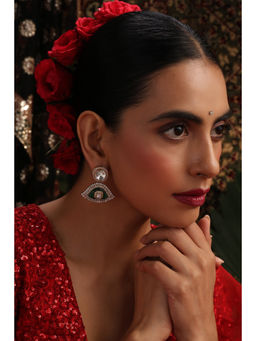 SWABHIMANN - Nira Emerald Polki Drop Earrings