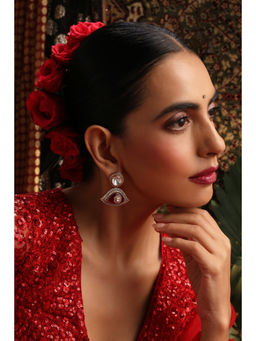 SWABHIMANN - Nira Ruby Polki Drop Earrings