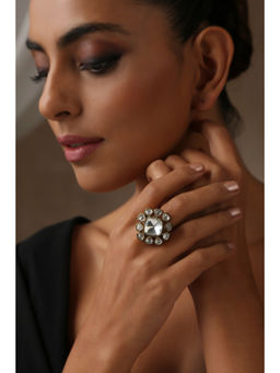 SWABHIMANN - Livia Gold Polki Adjustable Ring