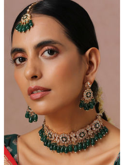 SWABHIMANN - Famia Multi-Color Gold Plated Kundan Choker Necklace Set