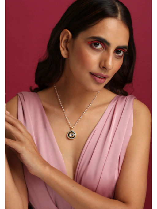 SWABHIMANN Vrishkha Multi-Color Polki Pendant Necklace