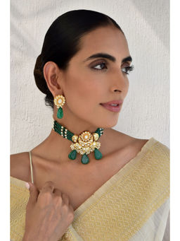 SWABHIMANN - Tithi Green Kundan Choker Set