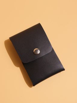 The Bicyclist - Black Genuine Leather Credit Card Case