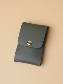 The Bicyclist - Green Leather Credit Card Case