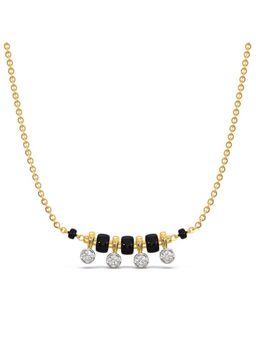 Candere by Kalyan Jewellers - 18K Yellow Gold BIS Hallmark Diamond Shine Dangle Mangalsutra Pendant with chain for women (3)