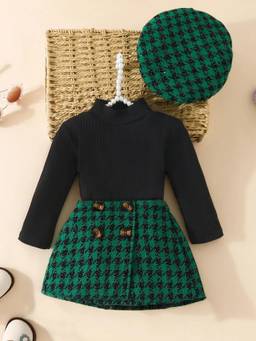 Hopscotch - Houndstooth Top and Skirt with Cap