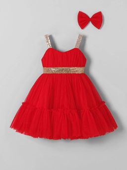 Hopscotch - Sequinned Strappy Party Dress