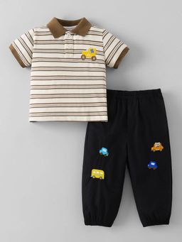 Hopscotch - Car Embroidered Polo T-Shirt and Joggers