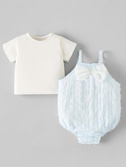 Hopscotch - Bow Applique Onesie with T-Shirt