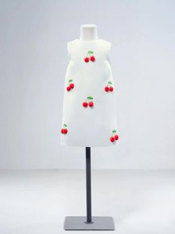 Hopscotch - White Cherry Applique Dress