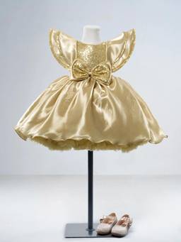 Hopscotch - Bow Applique Sequined Dress