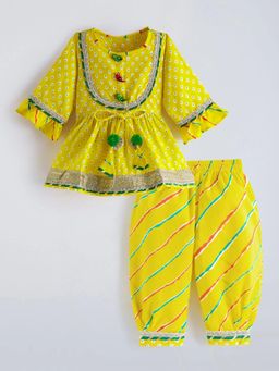 Hopscotch - Bandhani Cotton Kurti with Salwar Kameez