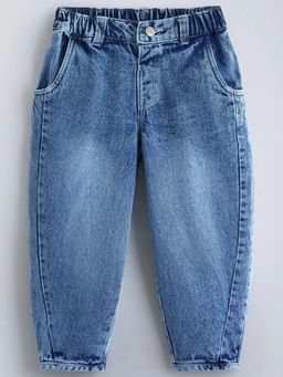Hopscotch - Blue Barrel Fit Denim Jeans