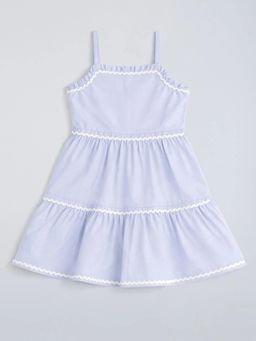 Hopscotch - Grey Lace Trim Strappy Casual Dress