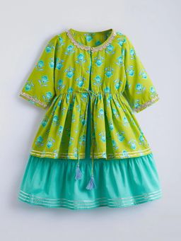 Hopscotch - Girls Turquoise Casual Dress