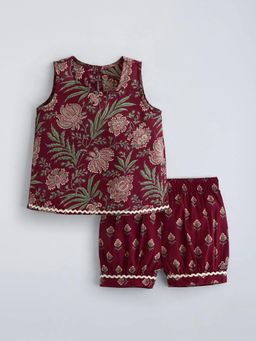 Hopscotch - Cotton Floral Top with Shorts