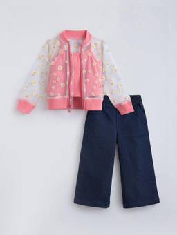 Hopscotch - Daisy Textured Cami with Jacket & Pant