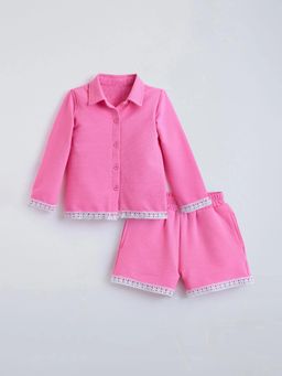 Hopscotch - Lace Collar Neck Shirt with Short