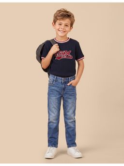 U.S. POLO ASSN. - Kids Boys Bootcut Fit Whiskered Jeans
