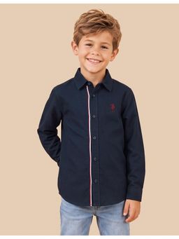 U.S. POLO ASSN. - Navy Blue Boys Oxford Regular Fit Shirt