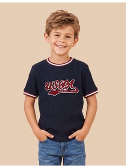 U.S. POLO ASSN. - Boys Blue Brand Applique Regular Fit T-Shirt