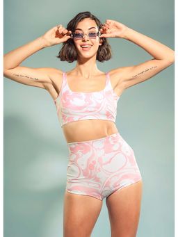 Trove Label - Women Pink Printed Swim Bikini Bottom