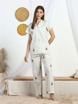 HOUSE OF COMFORT - Vanilla Bear Shirt And Pyjama