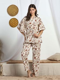 HOUSE OF COMFORT - Vintage Garden Short Kaftan And Pyjama