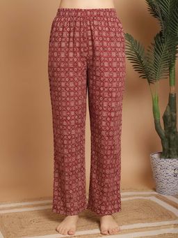 Indreams - Red Cotton Printed Pyjama