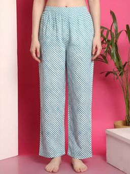 Indreams - Blue Cotton Printed Pyjama