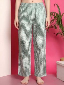 Indreams - Green Cotton Printed Pyjama