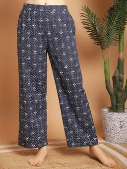 Indreams - Blue Cotton Printed Pyjama