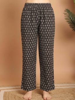 Indreams - Black Cotton Printed Pyjama