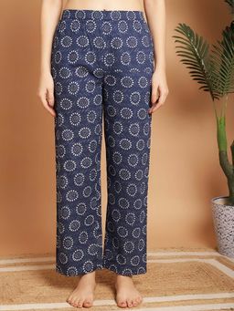 Indreams - Blue Cotton Printed Pyjama